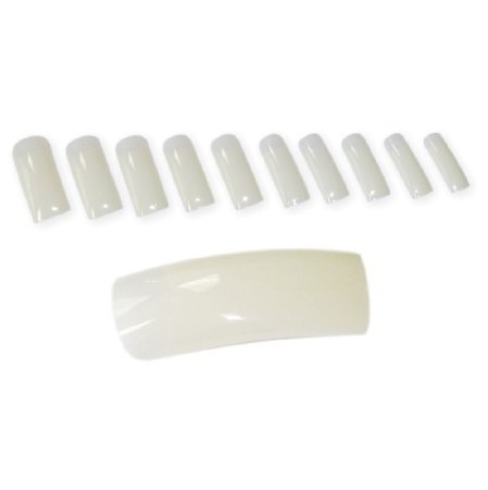 500 Stück Classic SQUARE Premium Profi-Tips NATUR in 10 Größen (0-9) Deutsche Standardform mit leichter C-Kurve in ABS-Qualität von Boolavard ® TM