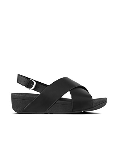 Fitflop Lulu Cross Back-Strap, Sandali con Cinturino alla Caviglia Donna, Nero (Black 001), 38 EU