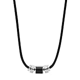 Hauptfarbe: Silber Fossil Herren-Collier Edelstahl Achat JF02926040
