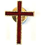 Pin's Croix Chrétienne Argentée - Gravure God Bless You - Épinglette Religieuse - Homme Femme
