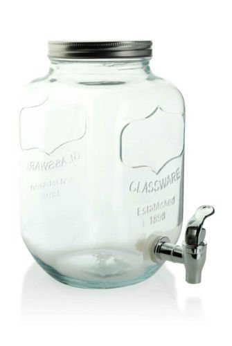Saftspender 3,5 Liter aus Glas mit Zapfhahn Wasserspender Getränkespender