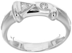 Lynora JewellerySterling Silver Band Ring With Triangle and round Shape Stone