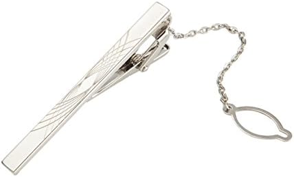 Men stainless steel tie clip silver tone tie bar tie pin in gift box (04)