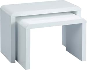 HomeTrends4You 510950 2-Satztisch, 59 x 41 x 30 cm, weiß Hochglanz