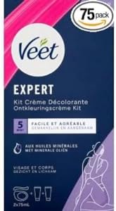 Veet - Crema decolorante viso e corpo - 2 flaconi da 75 ml