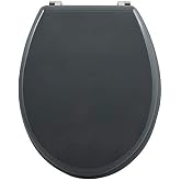 MSV WC Sitz Anthrazit – Acryl Klodeckel Mit Edelstahl Scharnieren, 43x37 Cm