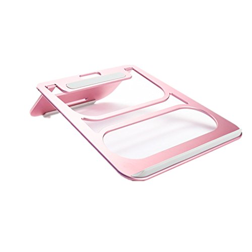 CGBOOM Support de Radiateur Ordinateur Portable, Support de Bureau Support de Refroidissement Alliage d'aluminium, Anti-Dérapant, Compatible Apple Macbook, Tablette, PC, Universel. (Or Rose)