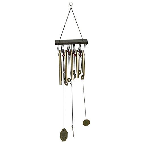 maymii antiguo 10 tubos de metal al aire libre Bronce Moneda Feng Shui carillón de viento Feng Shui