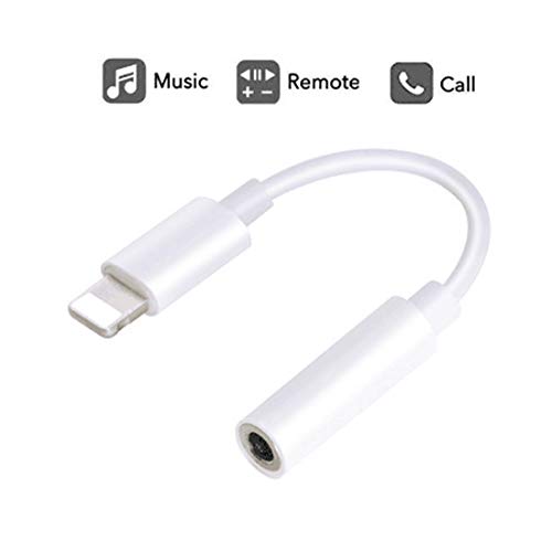 Adattatore per cuffie da 3,5 mm per iPhone Auricolari Jack Audio per iPhone7 Plus/8 Plus/X/Xs Max/XR Jack Cavo Splitter Audio Adattatore per auricolari Supporto per tutti i sistemi iOS (3.5 testa?