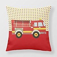 NicholasCGShopOnline C5047F Cotton Linen Decorative Throw Pillow Case Cushion Cover Treat Firefighter Lovers 18 "X18 "