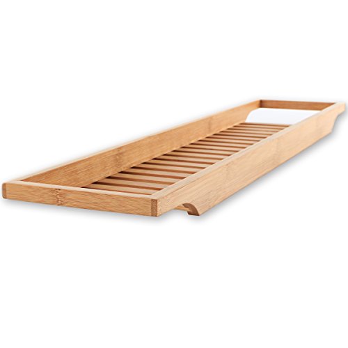 Torrex 30541 Badewannenregal aus Bambus in 2 verschiedenen Größen Badewannenablage (74 x 15 x 3,5 cm) - 3