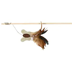 Trixie Playing Rod with Butterfly and Feathers, 45 Cm, Pack of 4