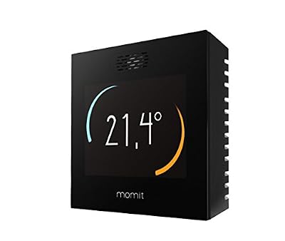 momit Smart Thermostat connecté pour contrôler la climatisation et le chauffage via Smartphone. Écran tactile.