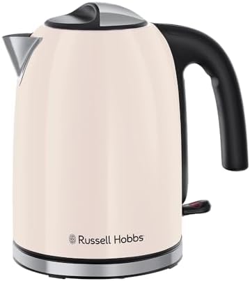 Russell Hobbs Bollitore Elettrico [1,7L, 2400W] Colours Plus Jasmine (Acciaio inox, Ebollizione rapida, Indicatore acqua, Filtro anticalcare, Risparmio energetico, Beccuccio Perfect Pour) 28510-70