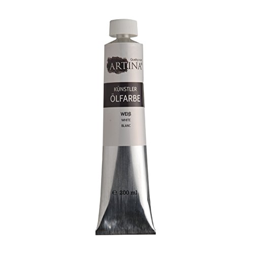 Artina® Studio feine Ölfarbe 200ml Weiß – hochwertige Künstler Ölmalfarbe Made in Germany in Studio-Qualität - 2