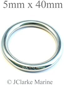 Pack of 10-5mm x 40mm O Rings made from 316 A4 Marine grade stainless steel