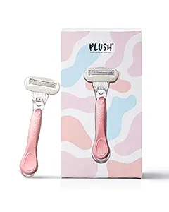 Plush Irritation-Free 5-Blade Razor with Aloe Vera Lubricating Stip for Hair Removal | Sweden-Made Stainless Steel Blades | Easy, Safe Body Hair Removal | No Bumps, No Cuts | For Normal-Sensitive Skin