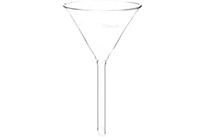 LABBOX KENZIUM – Set di 1 Imbuto in Vetro | Diametro 100 mm | Gambo Corto | Vetro Borosilicato 3.3 | Alta Resistenza | Vetro Spesso e Durevole | Ideale per Laboratorio, Cucina e Altro