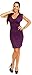 Zeta Ville - Women's - Ruched Busty Women Dress - Bodycon - Sleeveless - 525z (Purple, 16)