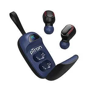 PTron Basspods 381 Truly Wireless Bluetooth in Ear Headphone with Mic (Black & Blue)