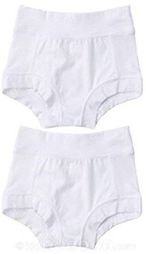 Oops! Undies Waterproof Bamboo Underwear White Training Pants 2 Pack (Ages 2-3 Fits 15", 38cm waist)