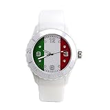 yanana Frauen, M?dchen, M?nner, Unisex-Sport-Flaggen-Art-Uhr-Armband-Quarz-runder Geformte Silikon-Uhrenarmband Armbanduhr