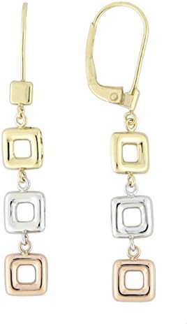 Earrings gold plated 18 K Tricolor. Catalan Closure.