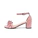 Produktbild Schuhe Sommer Sandalen Damen Mitte Blockabsatz Schnalle Knöchelriemchen Sandalen Blockabsatz Peep Toe Pumps Riemchensandalen Zehentrenner Absatzschuhe Hausschuhe Riemchensandalen LMMVP (36, Rosa)