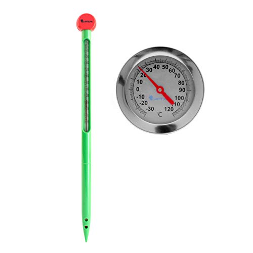 Preisvergleich Produktbild Lantelme Erdboden Kompostthermometer Set Edelstahl Kunststoff Wasserdicht Analog Komposter Thermometer Garten 6668