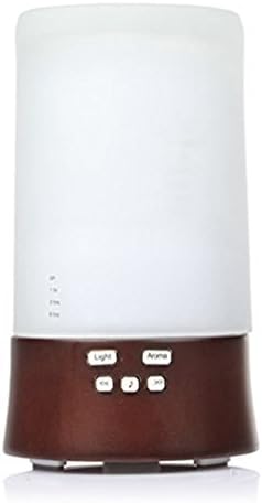 TJUAN All-in-one Wooden+Glass Aroma Diffuser Ultra-quiet Ultrasonic Humidifier with Color Changing Mood Light , Sound Machine , Speaker Music Player for MP3 MP4 Smartphone (Deep wood grain)