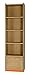Produktbild Bücherregal Milo 07, Farbe: Natur / Orange, Kiefer Vollholz massiv - Abmessungen: 180 x 50 x 37 cm (H x B x T)