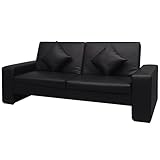 Abmessungen Sofa: vidaXL Schlafsofa Sofabett Schlafcouch Ausziehcouch Ecksofa Schwarzes Kunstleder