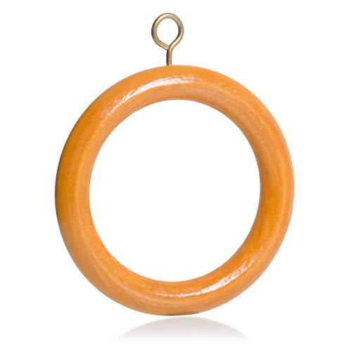 BrilliantBuys 10 Pezzi di Grande in Legno, con Occhielli per aste da 35 mm Light Brown