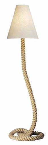 Preisvergleich Produktbild Große maritime Stehlampe- Schiffsleuchte- H 155 cm- elektrisch. gedrehter Hanf