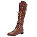 Produktbild Ziyou Herren Winter Retro Cool Pointed Toe Lang Western Under Kneeth Knight Style Klassische Mid-Calf Boots(48, Braun)