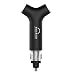 Produktbild heloideo Dual USB Ports 3 in 1 Auto Ladegerät mit Eingebauter 2600 mAh Akku Power Bank und Flash Light, Auto Ladegerät mit Akku für iPhone 7, 6S, Samsung Galaxy, HTC One und mehr IOS und Android-Geräte (schwarz)