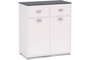 SZ SUAREZ Suarez Buffet bajo Asfeld Blanco 2 Puertas 2 cajones Cocina almacenaje Estilo Moderno Mueble 90x80x40 cm…