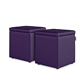 Taburete rígido con tapa superior y capacidad para almacenar objetos ideal para acompañar a mesas auxiliares.