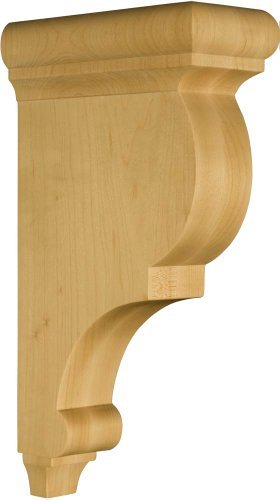 Traditional Corbel in Hard Wood (paintgrade) - Dimensions: 12 x 3 x 6 1/2 inches by Osborne Wood Products