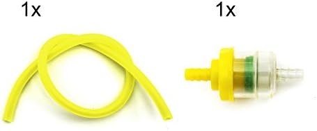 Bike Quad IN LINE FUEL FILTER Kazuma &amp; Pipe Hose 1/2 Metre Yellow 50cc 110cc 150