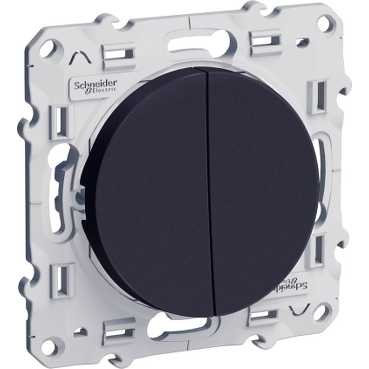 Schneider Electric va et vient double 10 a - anthracite - fixation par vis - schneider odace