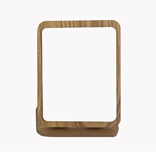 LIEHU HOME- Makeup mirror Desktop folding make-up mirror wooden high-definition round single-sided make-up mirror table desktop beauty makeup mirror ( Color : A , Style : Vertical rectangle )
