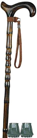 Gents Exclusive Beech Derby Cane Dark Scorched Walking Stick + Two Spare Ferrules and Wrist Loop (Top Quality Bundle)