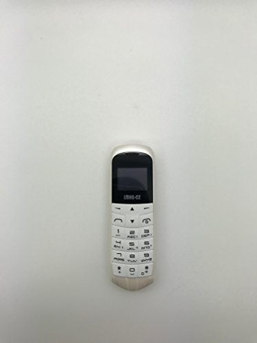 LONG-CZ J8 bianco, il mini cellulare 3 in 1 più piccolo e sottile al mondo, 99,9% Plastica, sbloccato, con vivavoce, funzione chiamata via Bluetooth + modalità auricolare Bluetooth, Radio FM Radio, Micro SIM Card, WCDMA e GSM, 18 g