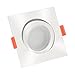 Produktbild LUXVENUM® | 1x KNX DALI kompatible, dimmbare, ultra flache (25mm) LED Einbauleuchten | 6W statt 70W | DC 24V | 4000 Kelvin 500 Lumen | Eckige Leuchtdiode aus matt-weißem Aluminium | 1er Set Forma tageslichtweiß 4000K