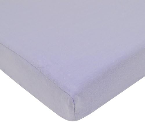American Baby Company 100% Natural Supreme Cotton Jersey Knit Fitted Portable/Mini-Crib Sheet, Lavender, Soft Breathable, for Boys and Girls