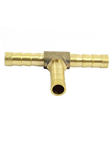 sourcingmap® 2 stück 6mm zum 6mm 3-wege Wiederhaken Schnell Gelenk Luft-pneumatische Adapter Gold-ton - 2