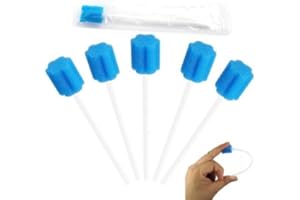 ELITECRAN 80 Stück Reinigung Mund Tupfer, Mundpflege Schwamm Tupfer, Mundpflegetupfer Wattestäbchen, Mundhygieneschwamm, Einweg Mundpflege Schwamm Tupfer, Mundschwamm Einweg Steriler Wattestäbchen