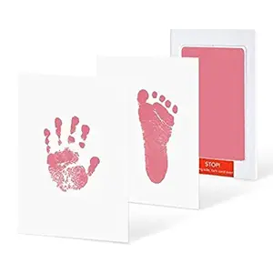 Mold Your Memories Baby Hand and Foot Ink Imprint Kit. No Touch, Non Toxic Ink Pad (0-6 Months, Pink)