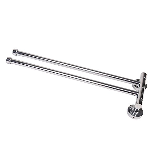 Handtuchhalter für Badhalter Wandmontage, 0-180 ° Schwenkverchromter Edelstahl (2 Armig) - 4